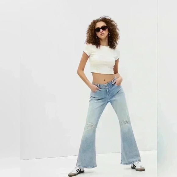 PROJECT GAP Low Rise Y2K Flare  Jeans with Washwell - Picture 3 of 6